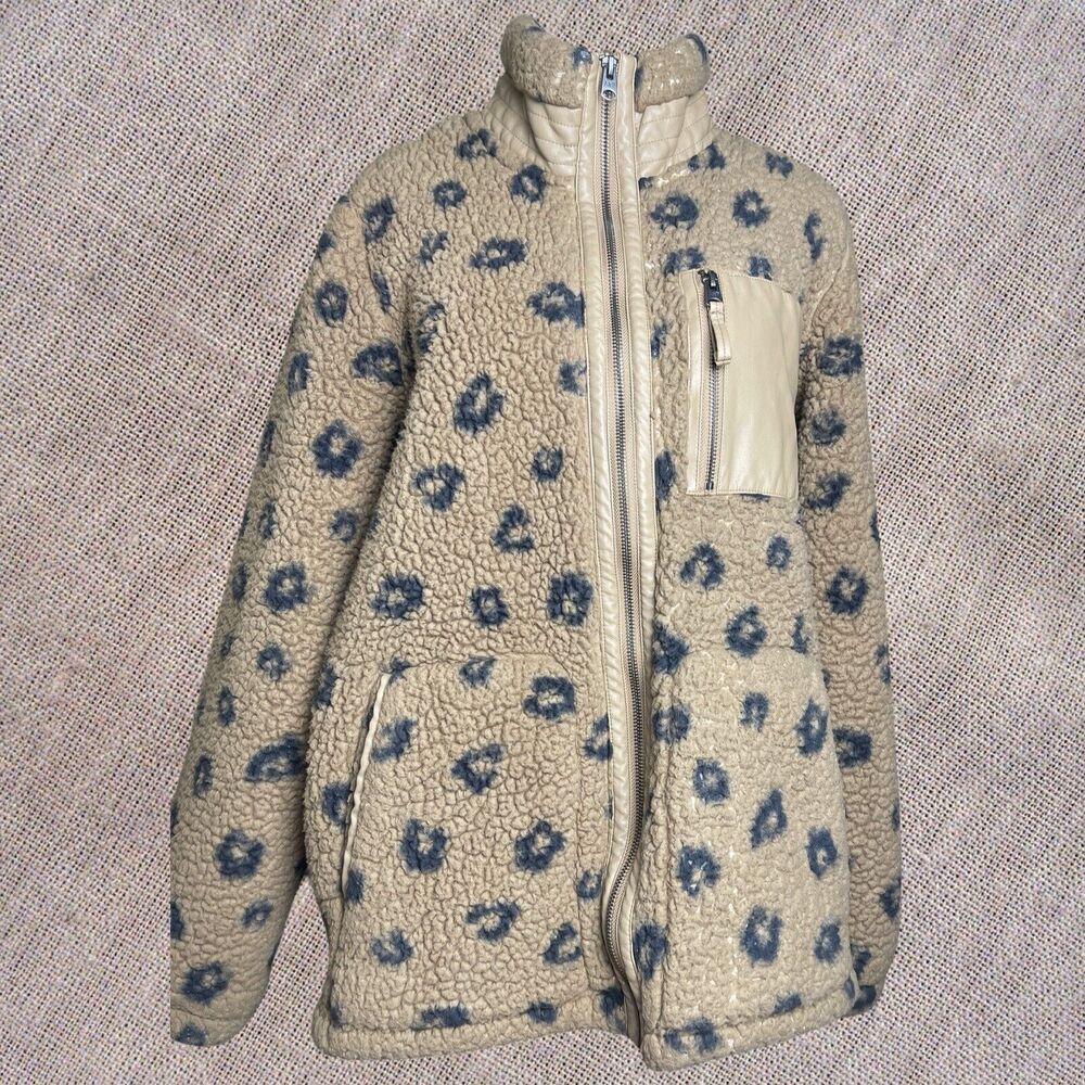 Abercrombie & Fitch Tan and Black Fleece Jacket - Picture 2 of 10